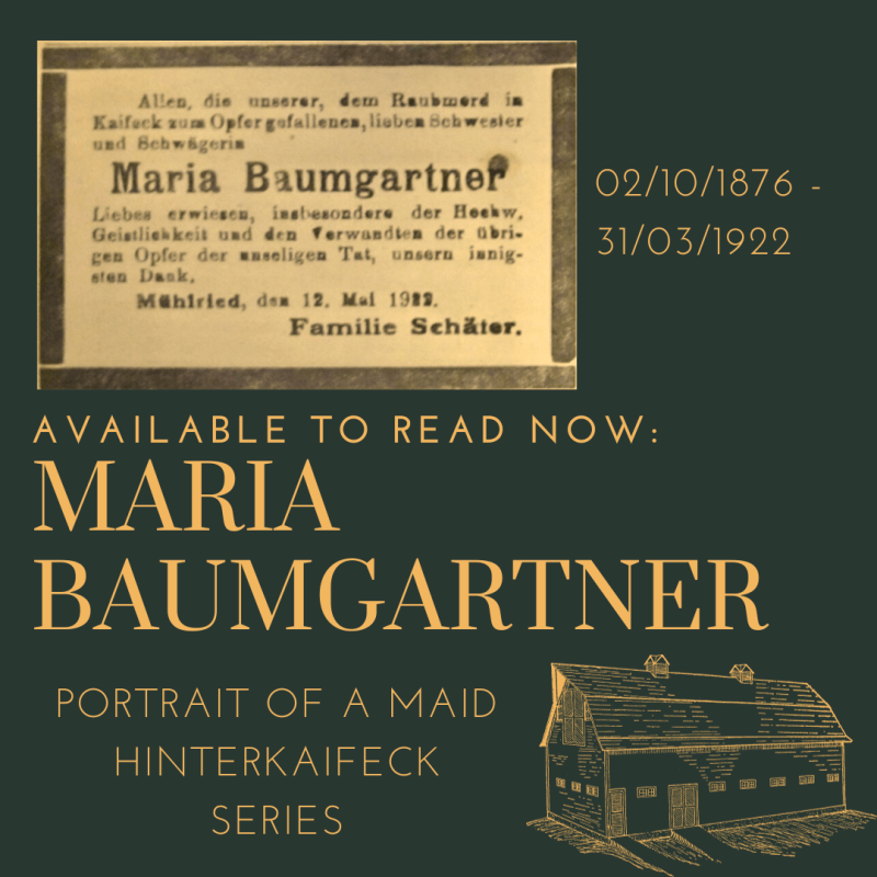 Maria Baumgartner, Portrait of a&nbsp;Maid.